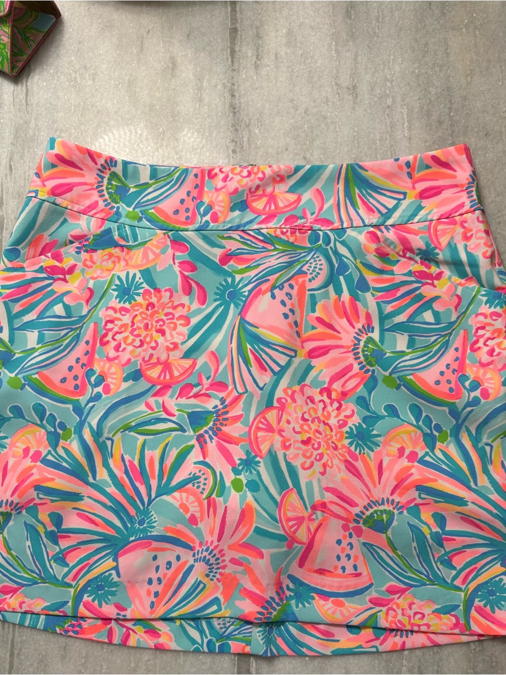 Lilly Pulitzer Coral, Teal & Pink Tropical Print Skort
